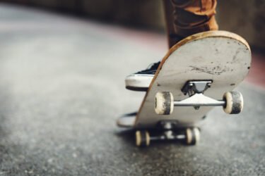 teenager skateboarding