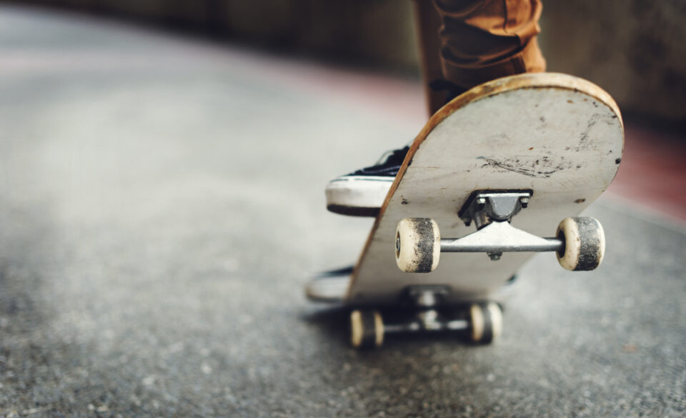 teenager skateboarding